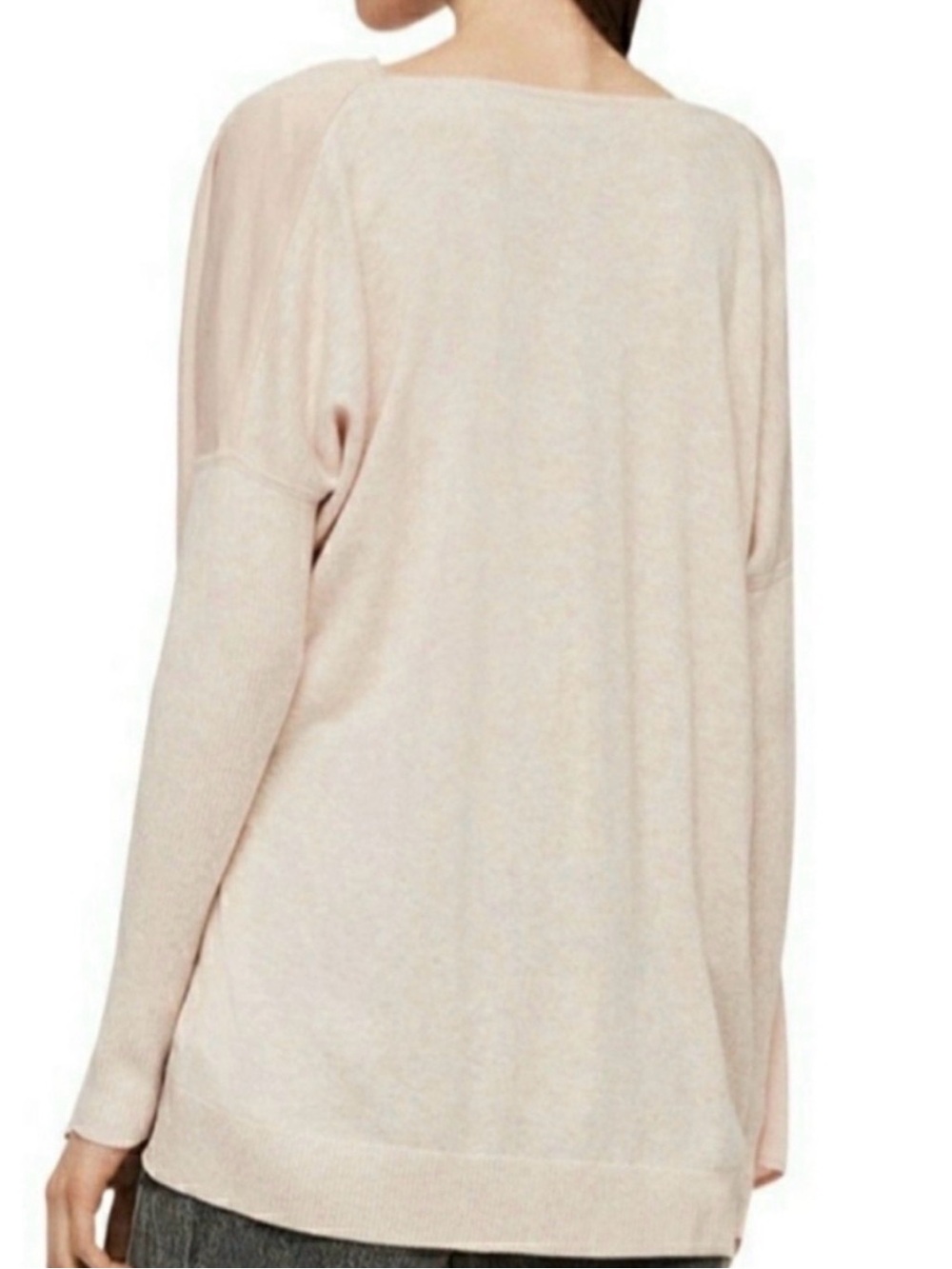 AllSaints Erma Cowl Neck Draped 2-Way Blouse Sweater Pink size XS designer - Picture 3 of 8